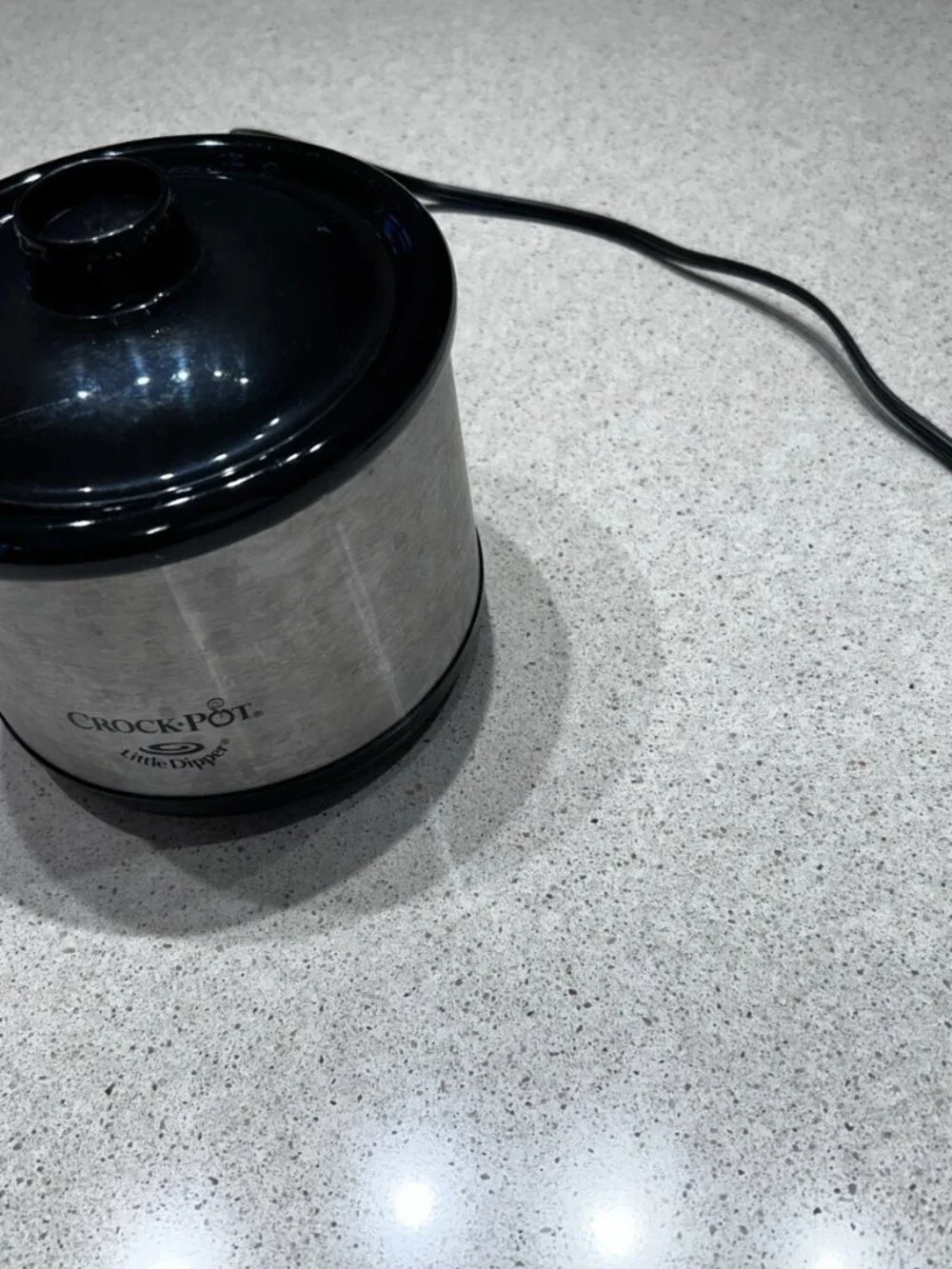 Crock-Pot Little Dipper Electric Food Warmer Stainless Steel Black Lid 16 oz Min